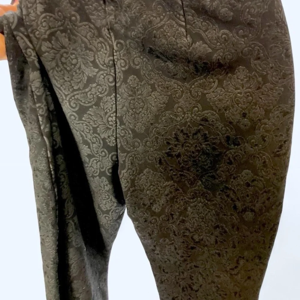 Chico's black trousers w floral pattern. 12T